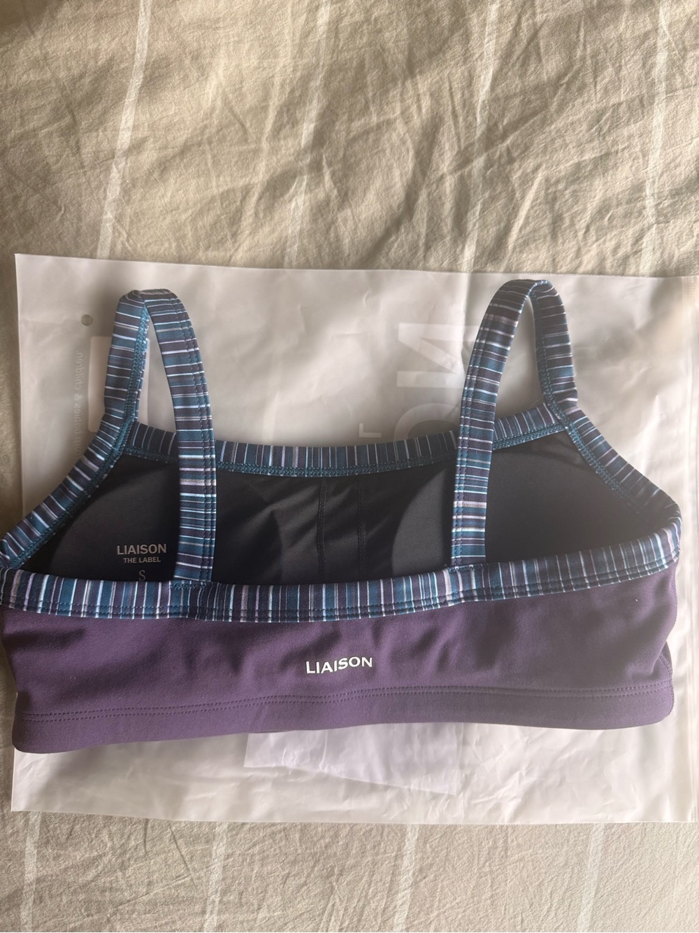 Liaison the Label - Basic Contrast Bra Plum Stripes - Picture 3 of 4
